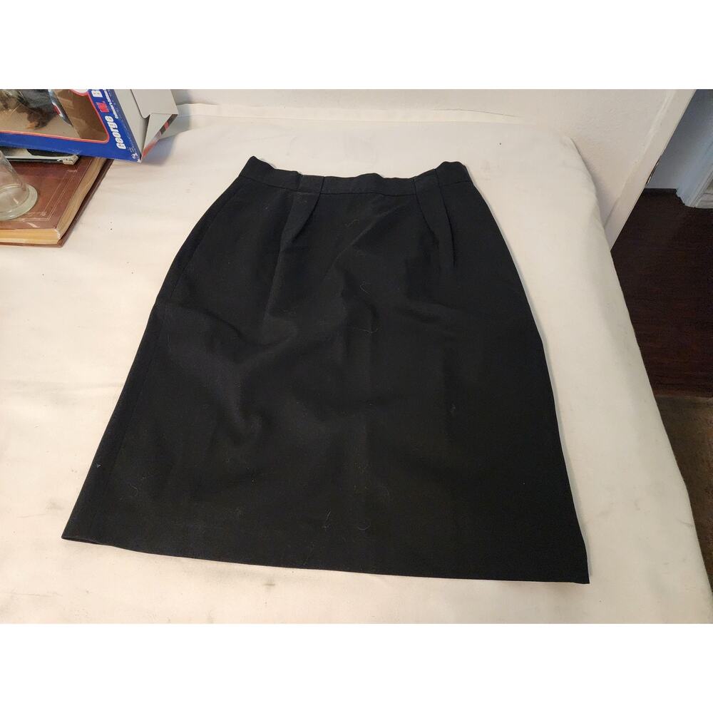 Jones New York Skirt Womens 14 Black Wool A-Line Knee Length Lined Made USA - Picture 3 of 10
